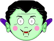 çocuklar için hazır kağıttan Korkunç Surat maskesi şablonu